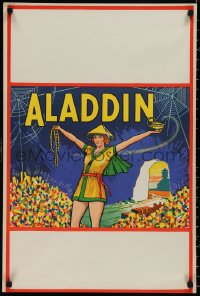 1k0113 ALADDIN stage play English double crown 1930s art of female lead w/lamp & genie!