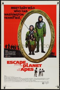1k1162 ESCAPE FROM THE PLANET OF THE APES 1sh 1971 meet Baby Milo who has Washington terrified!