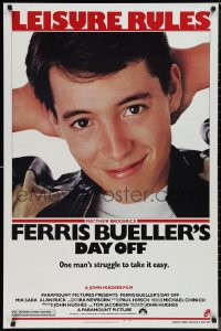 1k1166 FERRIS BUELLER'S DAY OFF 1sh 1986 c/u of Matthew Broderick in John Hughes teen classic!