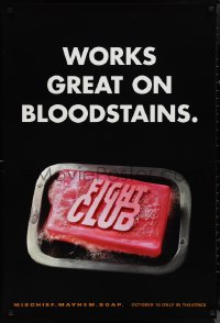 1k1168 FIGHT CLUB teaser 1sh 1999 Edward Norton & Brad Pitt, works great on bloodstains!
