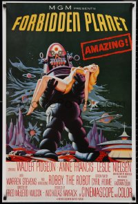1k0096 FORBIDDEN PLANET 24x36 video poster R1993 art of Robby the Robot carrying sexy Anne Francis!