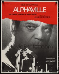 1k0391 ALPHAVILLE French 23x30 1965 Jean-Luc Godard, Eddie Constantine as Lemmy Caution, Karina