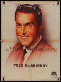 1k0394 FRED MACMURRAY French 23x32 1940s wonderful Soubie portrait art of smiling Paramount star!