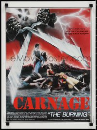 1k0402 BURNING French 16x21 1982 great summer camp giant scissor killer horror artwork by Ambrieu!
