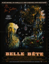 1k0408 LA BELLE ET LA BETE French 16x21 R2013 Jean Cocteau's classic fairy tale, cool Malcles art!