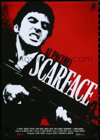 1k0418 SCARFACE French 17x23 R2013 Al Pacino as Tony Montana with gun, Brian De Palma, Oliver Stone