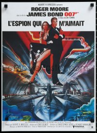 1k0423 SPY WHO LOVED ME French 16x21 R1984 art of Roger Moore as James Bond by Bob Peak!