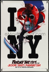 1k1182 FRIDAY THE 13th PART VIII recalled teaser 1sh 1989 Jason Takes Manhattan, I love NY in July!