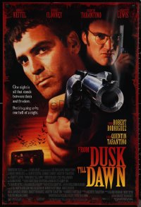 1k1183 FROM DUSK TILL DAWN 1sh 1995 George Clooney with smoking gun & Quentin Tarantino, vampires!