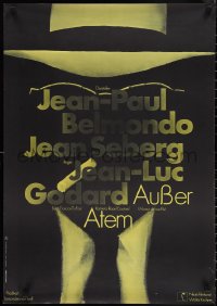 1k0378 A BOUT DE SOUFFLE German R1968 Jean-Luc Godard, completely different Hans Hillmann art!