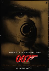 1k1192 GOLDENEYE advance DS 1sh 1995 Pierce Brosnan as James Bond 007, cool gun & eye close up!