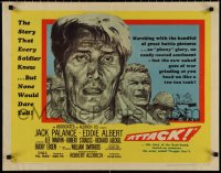 1k0880 ATTACK style A 1/2sh 1956 Robert Aldrich, art of WWII soldiers Jack Palance & Eddie Albert!