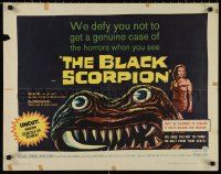 1k0883 BLACK SCORPION 1/2sh 1957 art of wacky creature looking more laughable than horrible!