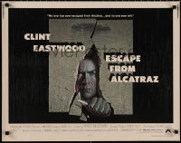 1k0897 ESCAPE FROM ALCATRAZ 1/2sh 1979 cool artwork of Clint Eastwood busting out by Lettick!