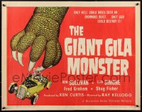 1k0900 GIANT GILA MONSTER 1/2sh 1959 classic art of monster hand grabbing teens in hot rod!