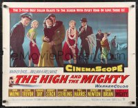 1k0909 HIGH & THE MIGHTY 1/2sh 1954 John Wayne, Claire Trevor, directed by William Wellman!