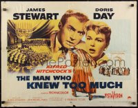 1k0926 MAN WHO KNEW TOO MUCH 1/2sh 1956 James Stewart & Doris Day, Alfred Hitchcock!
