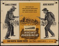 1k0930 NIGHT PASSAGE style B 1/2sh 1957 Jimmy Stewart & Audie Murphy, savage fury of their blood feud!
