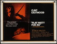 1k0934 PLAY MISTY FOR ME 1/2sh 1971 classic Clint Eastwood, Jessica Walter, an invitation to terror!