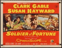 1k0943 SOLDIER OF FORTUNE 1/2sh 1955 art of Clark Gable with gun, plus sexy Susan Hayward!