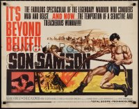 1k0945 SON OF SAMSON 1/2sh 1962 artwork of strongman Mark Forest, sexy Chelo Alonso, Italian!