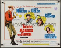1k0950 TEXAS ACROSS THE RIVER 1/2sh 1966 cowboy Dean Martin, Alain Delon & Indian Joey Bishop!