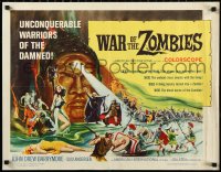 1k0954 WAR OF THE ZOMBIES 1/2sh 1965 John Barrymore vs warriors of the damned, Reynold Brown art!