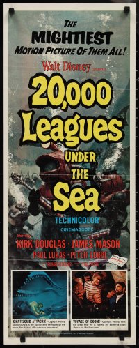 1k0958 20,000 LEAGUES UNDER THE SEA insert R1971 Jules Verne classic, wonderful art of deep sea divers!