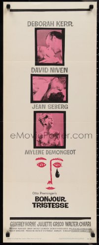 1k0968 BONJOUR TRISTESSE insert 1958 Deborah Kerr, Jean Seberg, David Niven, Saul Bass art!