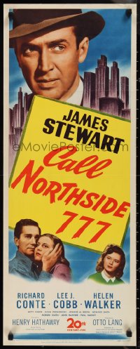 1k0970 CALL NORTHSIDE 777 insert 1948 James Stewart, Richard Conte & Helen Walker in Chicago!
