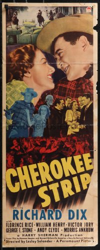 1k0973 CHEROKEE STRIP insert 1940 great images of Richard Dix & Florence Rice, western, ultra rare!