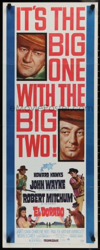1k0985 EL DORADO insert 1967 John Wayne, Robert Mitchum, Howard Hawks, big one with the big two!