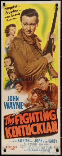 1k0986 FIGHTING KENTUCKIAN insert 1949 rougher, tougher & more romantic John Wayne + Oliver Hardy!