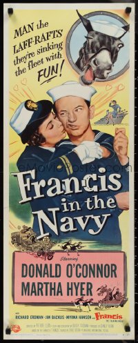 1k0988 FRANCIS IN THE NAVY insert 1955 sailor Donald O'Connor & Martha Hyer + talking mule!