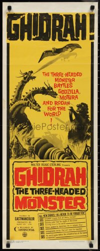 1k0989 GHIDRAH THE THREE HEADED MONSTER insert 1965 Toho, Godzilla, Mothra, and Rodan!