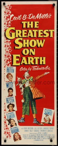 1k0991 GREATEST SHOW ON EARTH insert 1952 Cecil B. DeMille circus classic, Heston, James Stewart!