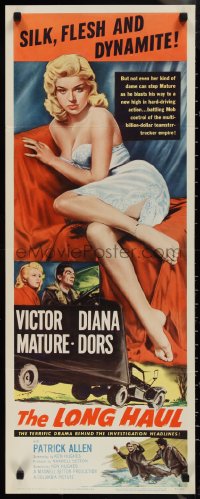 1k1013 LONG HAUL insert 1957 super sexy full-length Diana Dors, Victor Mature, truck drivers!