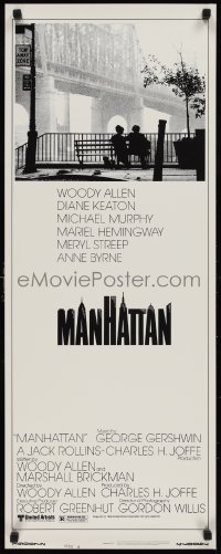 1k1018 MANHATTAN style B insert 1979 image of Woody Allen & Diane Keaton by Queensboro bridge!