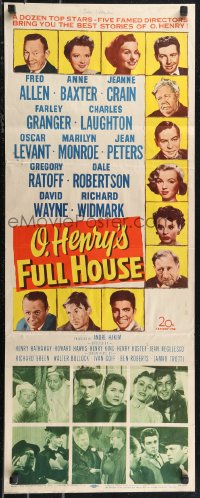 1k1027 O HENRY'S FULL HOUSE insert 1952 young Marilyn Monroe, Fred Allen, Anne Baxter, Jeanne Crain!