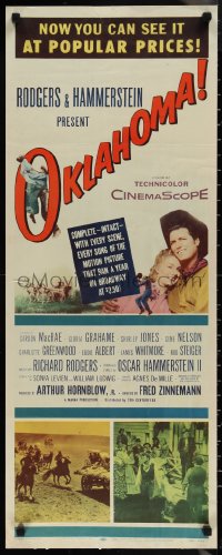 1k1029 OKLAHOMA insert 1956 Gordon MacRae, Shirley Jones, Rodgers & Hammerstein musical!