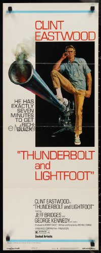 1k1057 THUNDERBOLT & LIGHTFOOT style C insert 1974 art of Clint Eastwood with huge gun by Ken Barr!