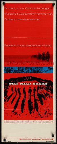 1k1068 WILD BUNCH insert 1969 Sam Peckinpah cowboy classic, William Holden & Ernest Borgnine!