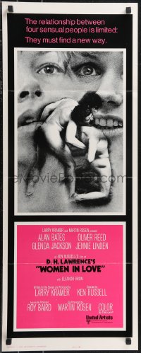 1k1069 WOMEN IN LOVE insert 1970 Ken Russell, D.H. Lawrence, Glenda Jackson, wild images!