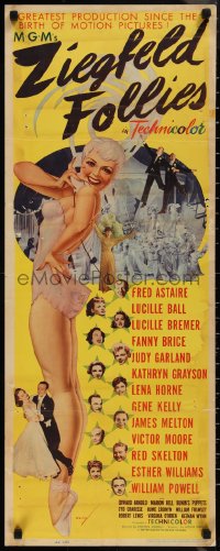 1k1072 ZIEGFELD FOLLIES insert 1945 wonderful full-length Petty art of sexy showgirl, ultra rare!