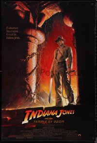 1k1239 INDIANA JONES & THE TEMPLE OF DOOM 1sh 1984 adventure is Harrison Ford's name, Wolfe art!
