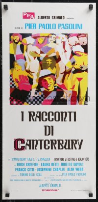 1k0687 CANTERBURY TALES Italian locandina R1980s Pier Paolo Pasolini, different sexy Symeoni art!