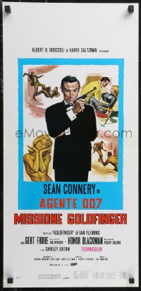 1k0705 GOLDFINGER Italian locandina R1980s different art of Sean Connery as James Bond 007!