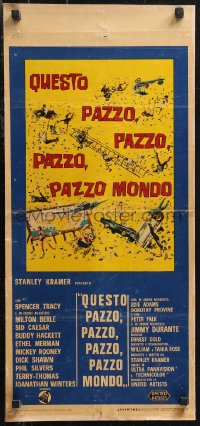 1k0708 IT'S A MAD, MAD, MAD, MAD WORLD Italian locandina 1964 completely different comedy art!
