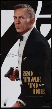 1k0719 NO TIME TO DIE teaser Italian locandina 2021 Daniel Craig as James Bond 007 w/ gun!