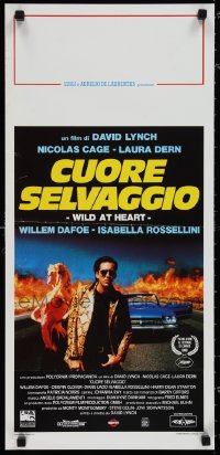1k0734 WILD AT HEART Italian locandina 1990 David Lynch, Nicolas Cage & sexy Laura Dern!